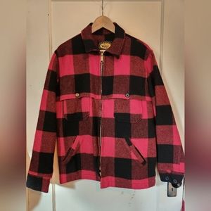 Woolrich Vintage Wool Buffalo Plaid Full Zip Men's Medium Jacket